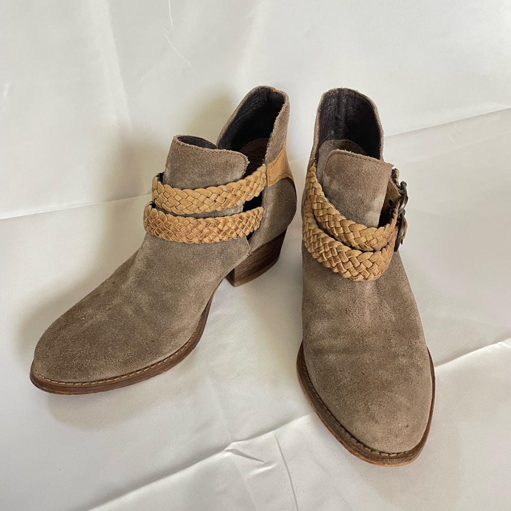 Rebels Taupe Suede Ankle Booties 6